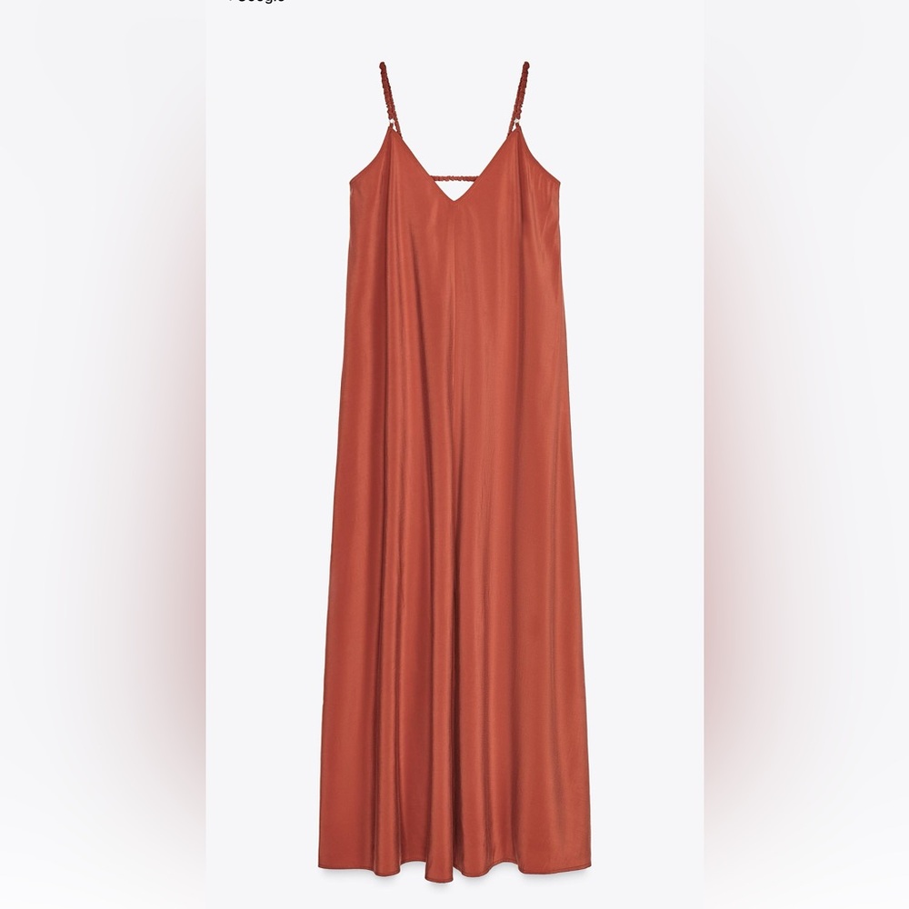 Zara Long Strappy Dress in Terracotta